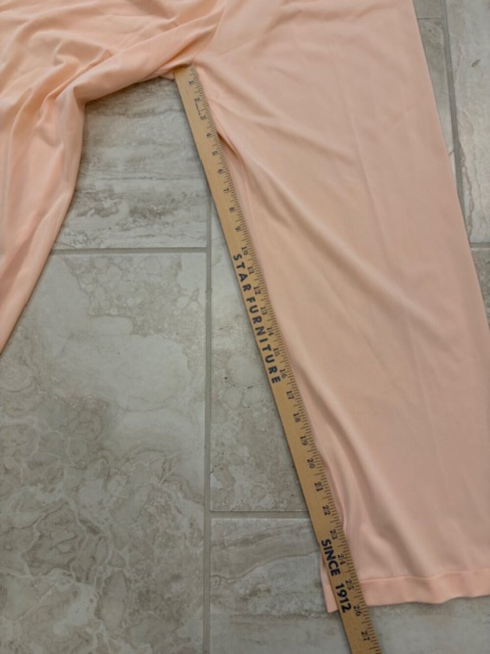 Vintage Vanity Fair Silky Nylon 2 Piece Pajama Set Peach Size L USA Retro 80's - Picture 9 of 11